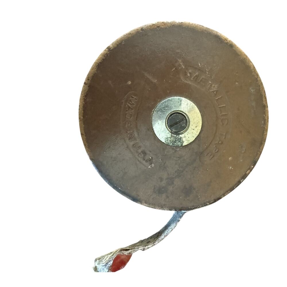 Lufkin Rule Co Vintage 50ft Tape Measure Leather Bound Metal Reel